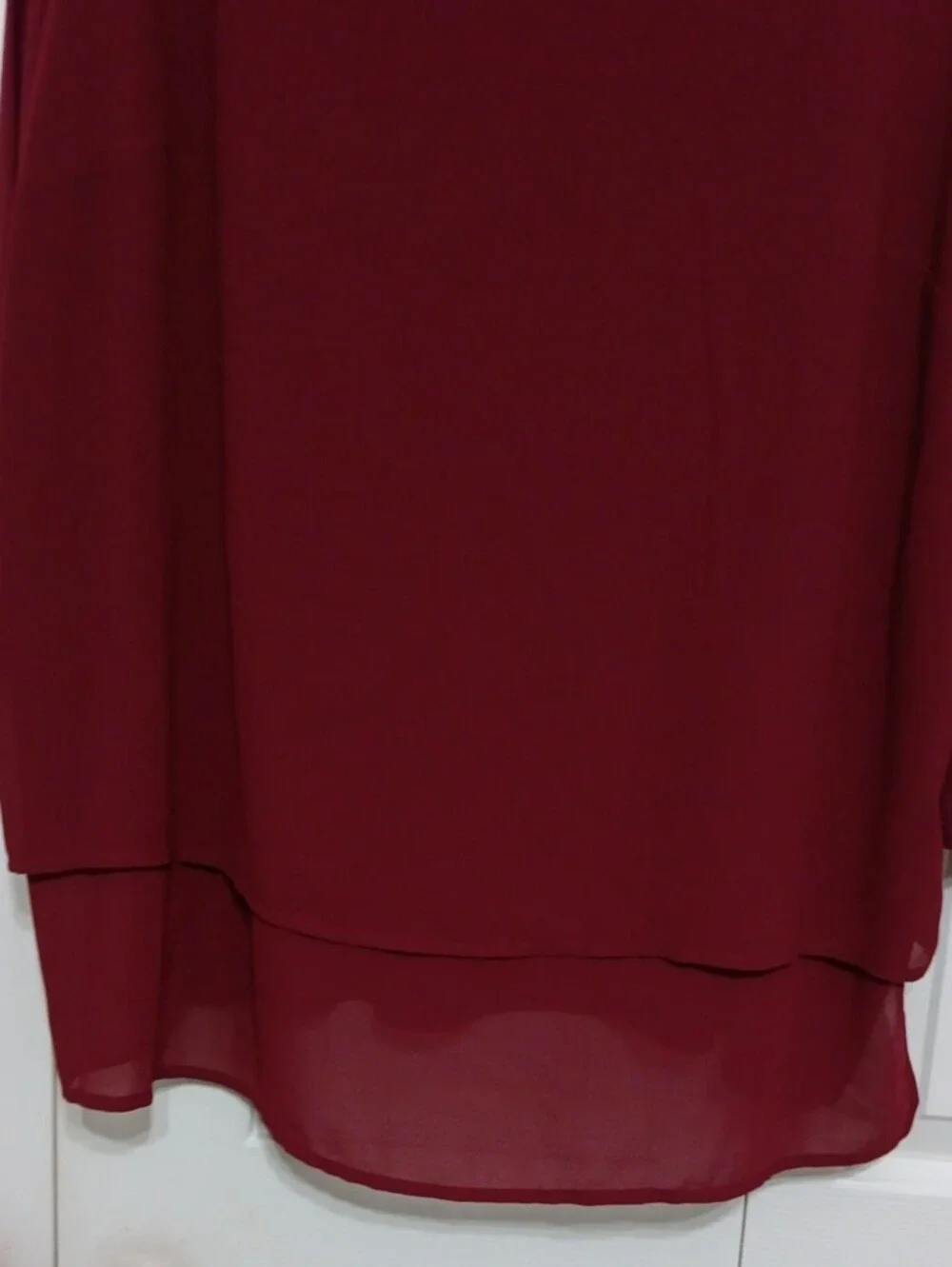 Michael Kors Burgundy V-Neck Long Sleeve Tunic